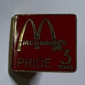 McDonald's Employee Pride Pin‎ 3 Years Service Award Restaurant Collectible